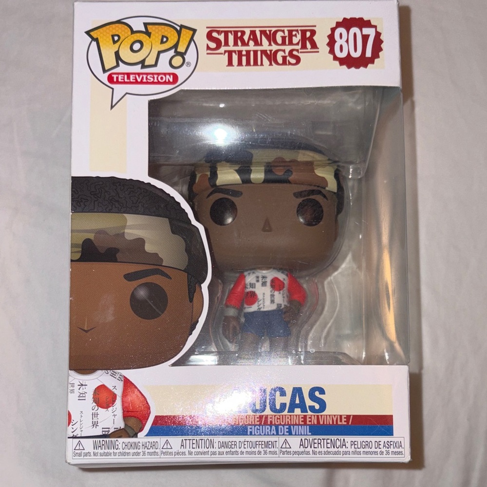 Funko Pop Stranger Things Lucas with Red Jacket and Camo Headband
